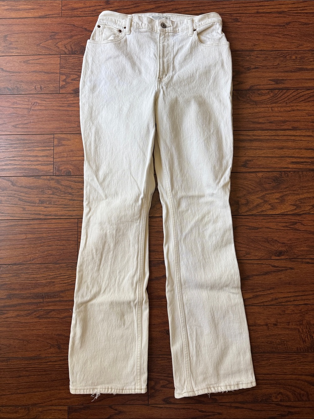 Abercrombie & Fitch 70’s Vintage Flare Off-White Ultra High-Rise Jeans